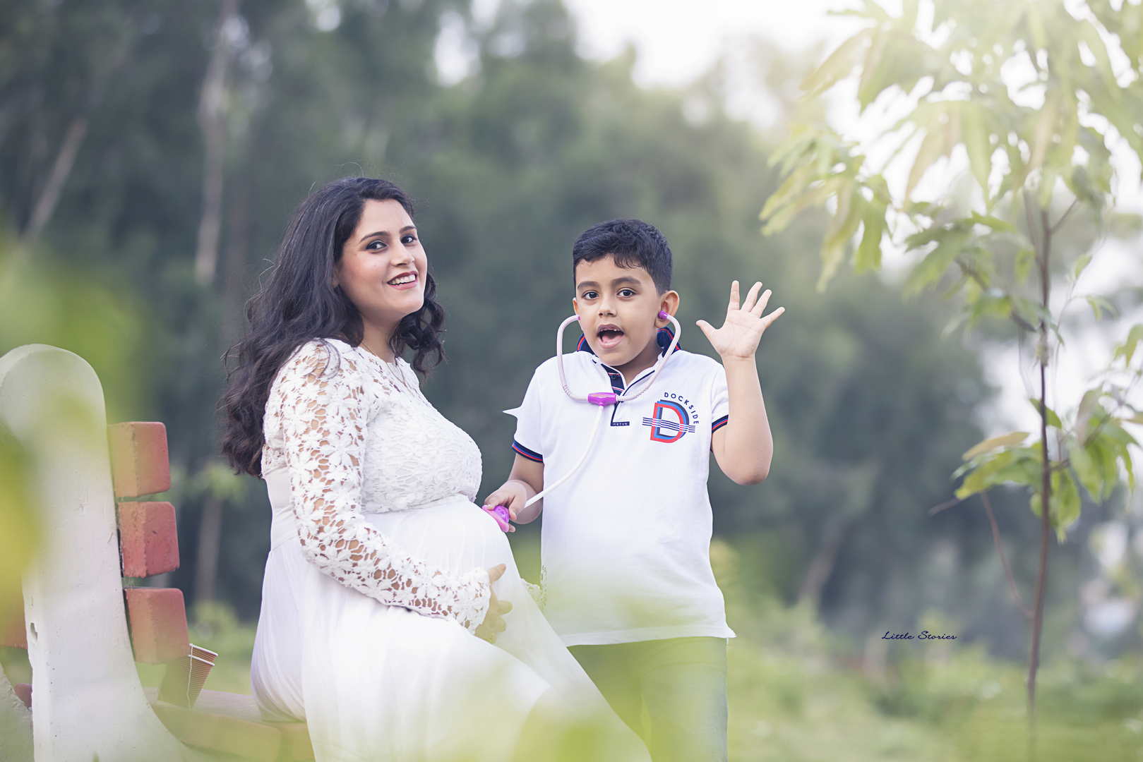 Image of New Delhi India – March 13 2020 : Maternity Shoot Pose For  Welcoming New Born Baby In Lodhi Road In Delhi India, Maternity Photo Shoot  Done By Parents For Welcoming